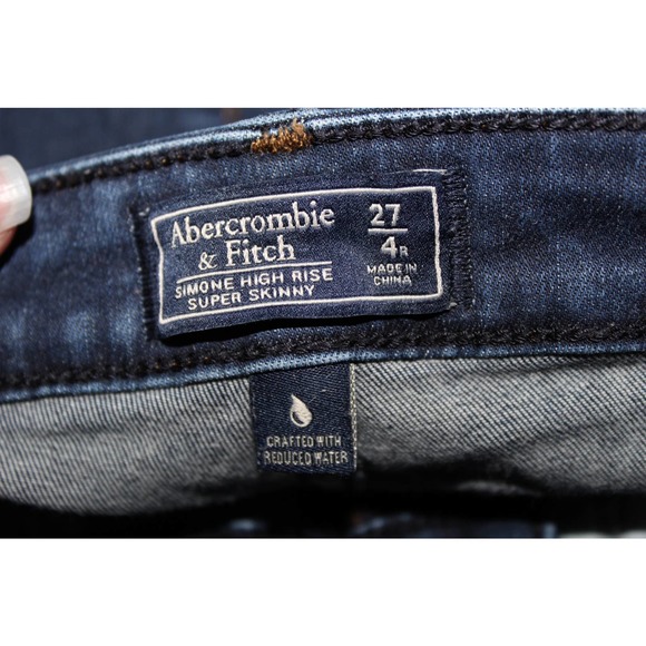 Abercrombie & Fitch Simone High Rise Jean Legging Blue Denim Jeans Size 4 / 27 - Picture 3 of 5